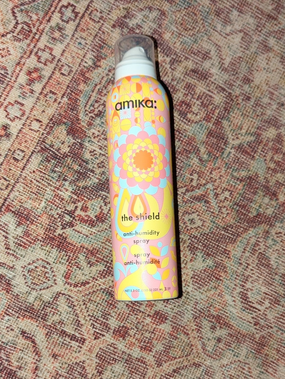 amika The Shield Anti-Humidity Spray - Yellow & Pink Decorative Bottle